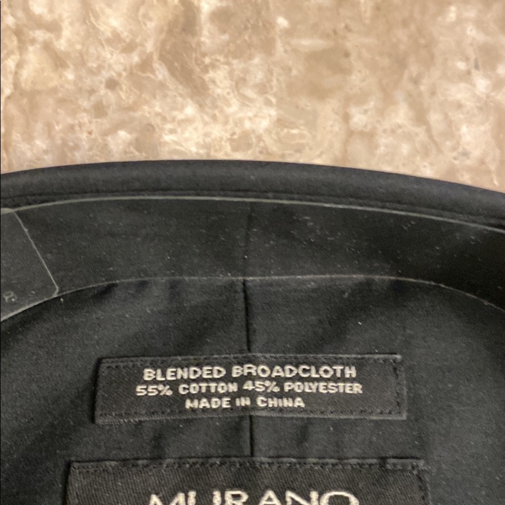 New Black Murano Dress Shirt long sleeve 17.5/36
